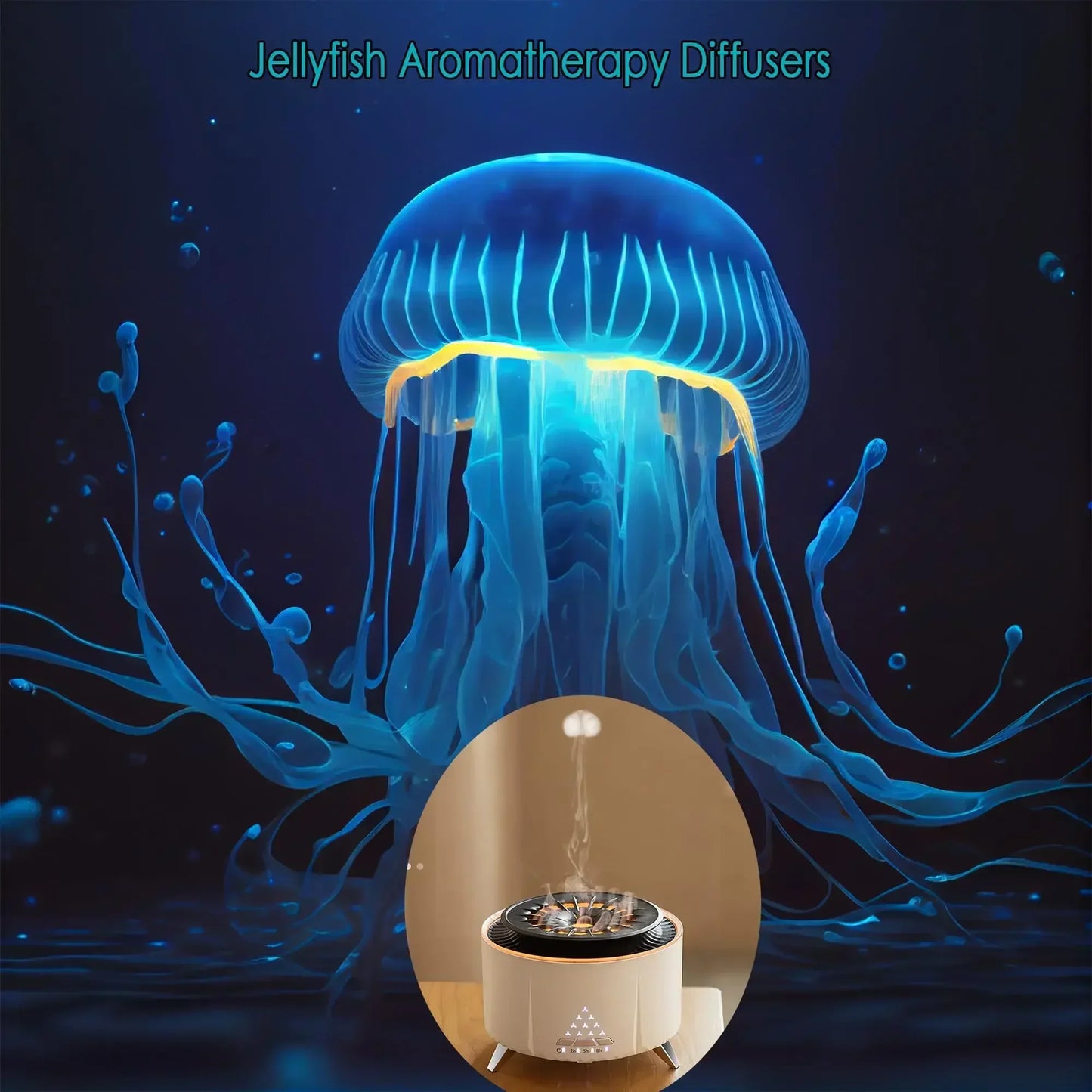 2025 Diffusers for Essential Oils Large Room Jellyfish Mist 350Ml Aromatherapy Diffuser for Home Bedroom Dropshipping